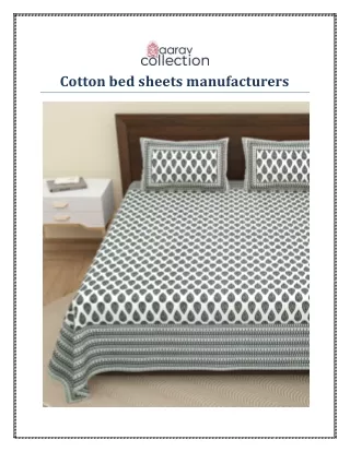 cotton bed sheets manufacturers