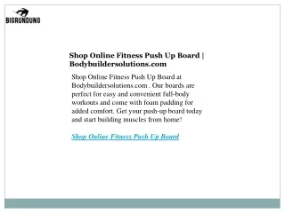 Shop Online Fitness Push Up Board  Bodybuildersolutions.com