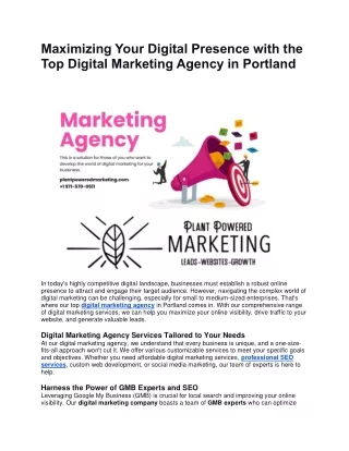 Top Digital Marketing Agency in Portland