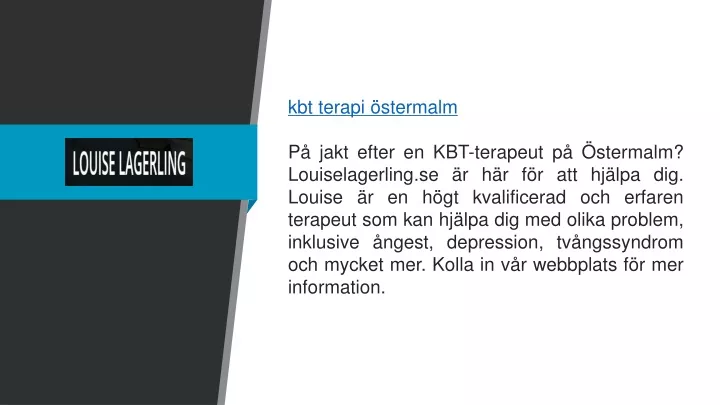 kbt terapi stermalm p jakt efter en kbt terapeut