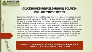 quickbooks rebuild error solved follow these steps