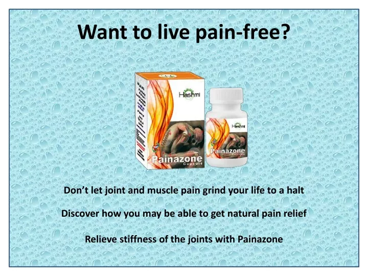 want to live pain free