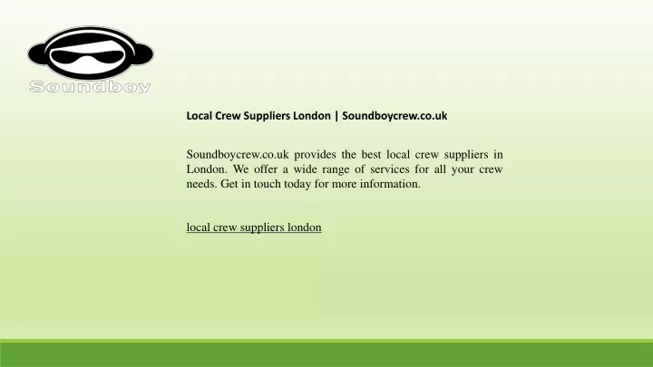 local crew suppliers london soundboycrew co uk