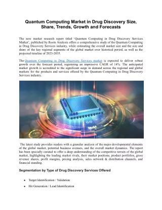 quantum computing market in drug discovery size