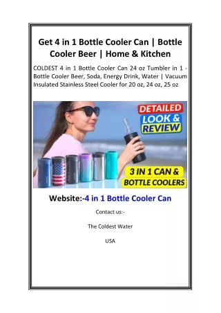 Get 4 in 1 Bottle Cooler Can  Bottle Cooler Beer  Home & Kitchen