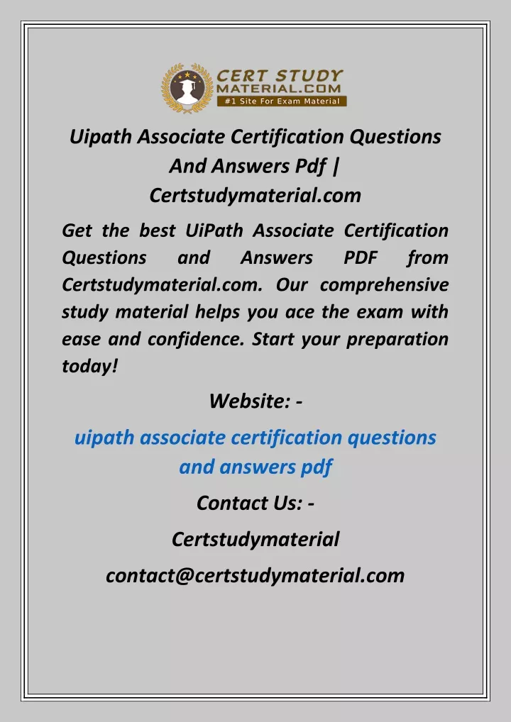 uipath associate certification questions