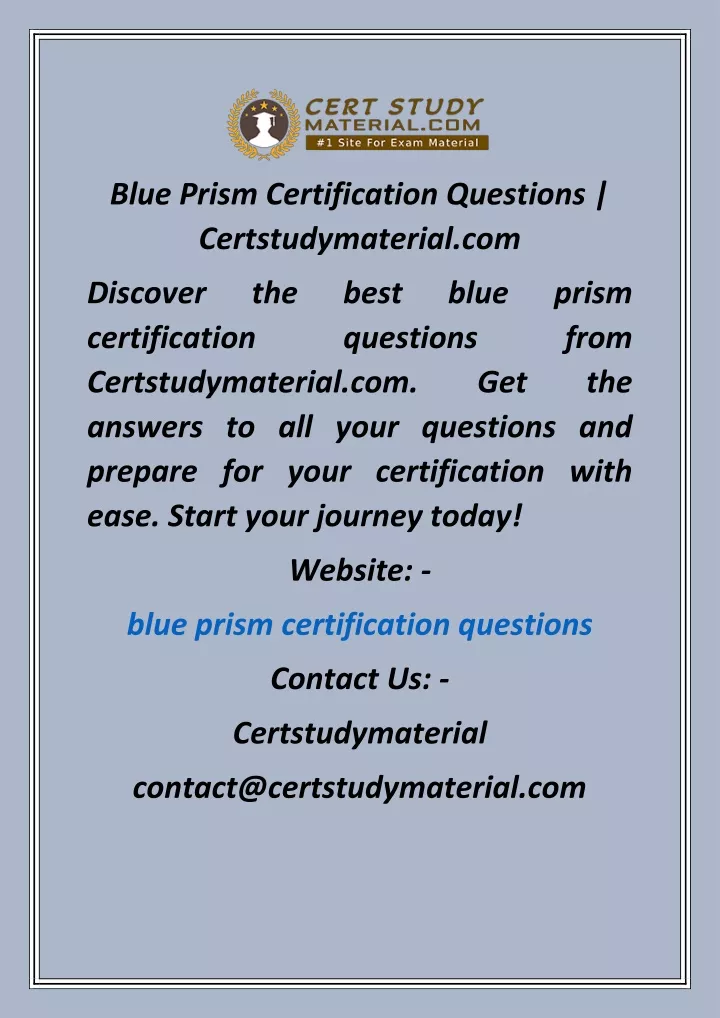 blue prism certification questions
