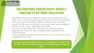 quickbooks error h202 highly precise step wise solutions