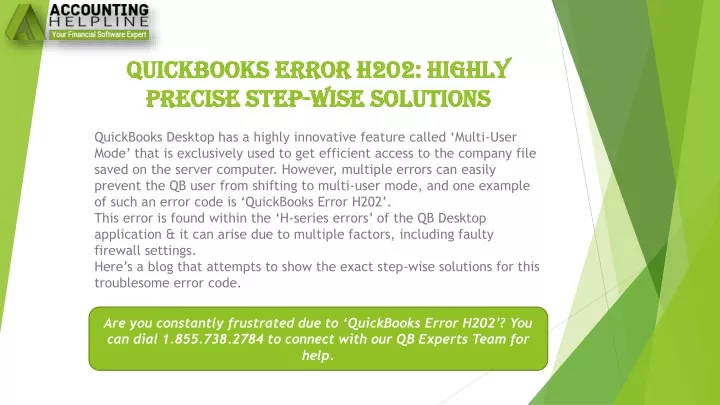 quickbooks error h202 highly precise step wise solutions