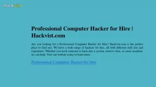 professional computer hacker for hire hackvist