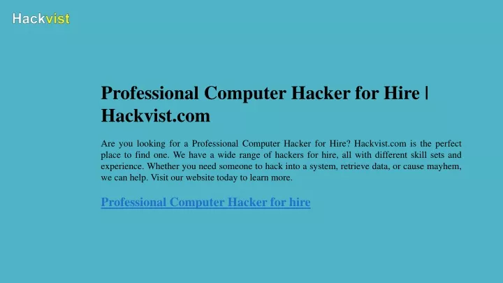 professional computer hacker for hire hackvist