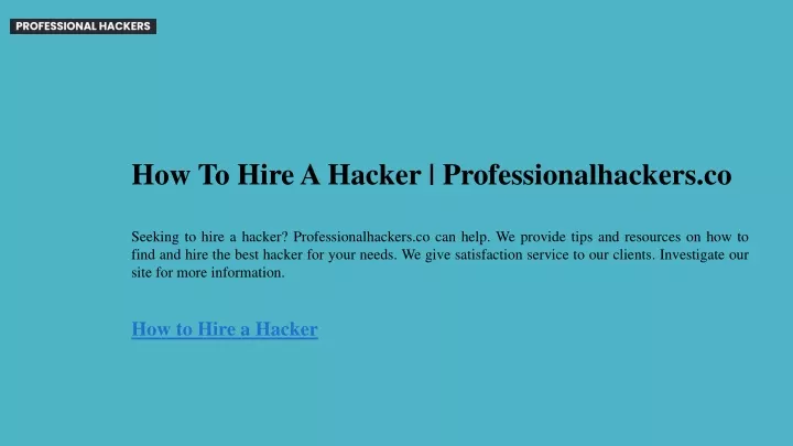 how to hire a hacker professionalhackers