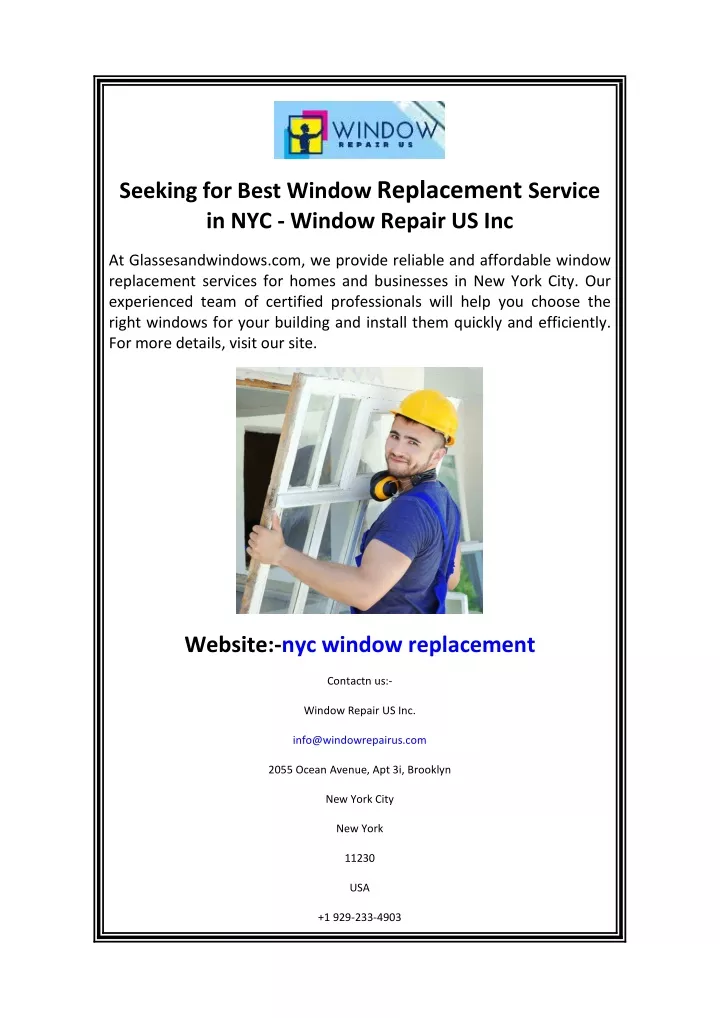 seeking for best window replacement service