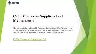 Cable Connector Suppliers Usa  Mytham.com