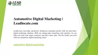 Automotive Digital Marketing  Leadlocate.com
