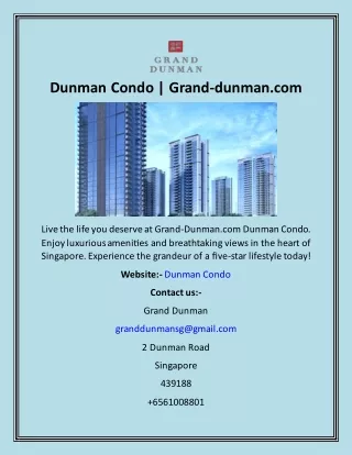 Dunman Condo  Grand-dunman