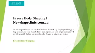 Freeze Body Shaping  Newshapeclinic.com.au