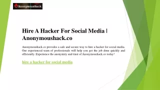 Hire A Hacker For Social Media  Anonymoushack.co