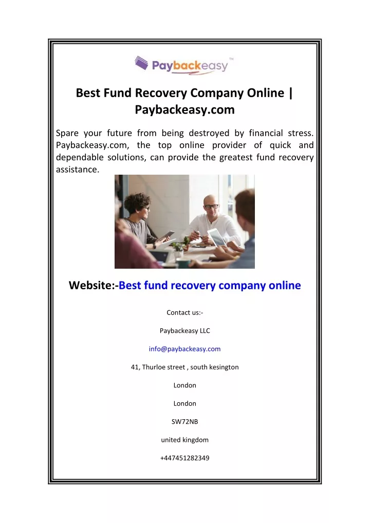 best fund recovery company online paybackeasy com