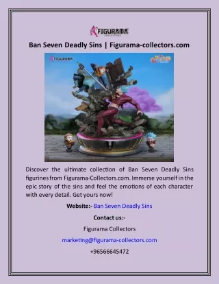 Ban Seven Deadly Sins  Figurama-collectors