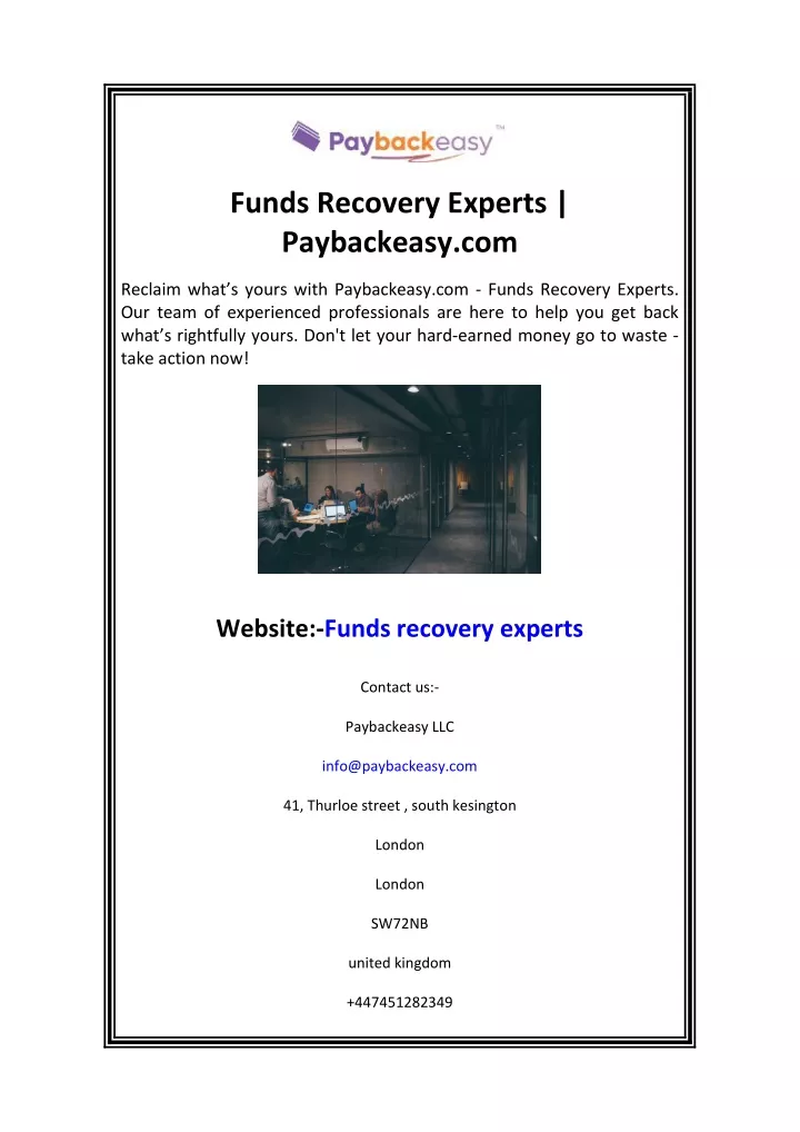 funds recovery experts paybackeasy com