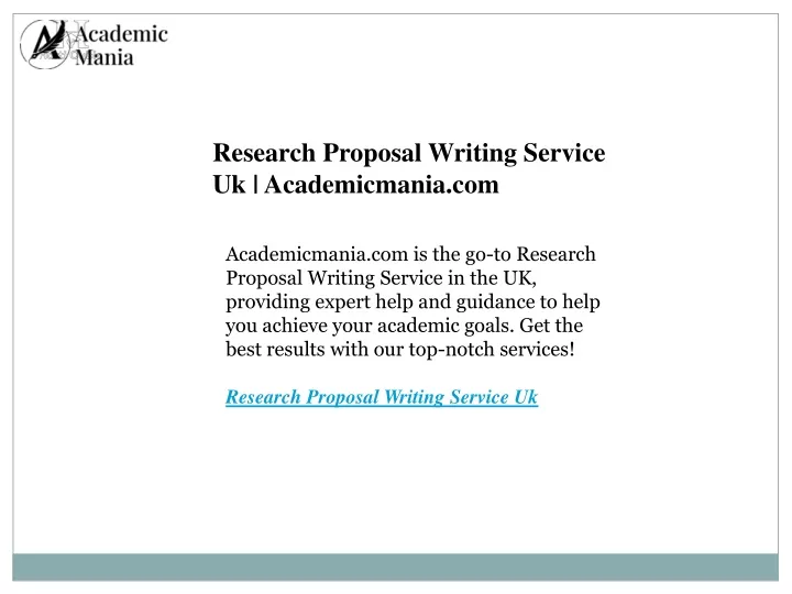 research proposal writing service