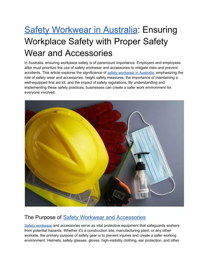 safety workwear in australia ensuring workplace