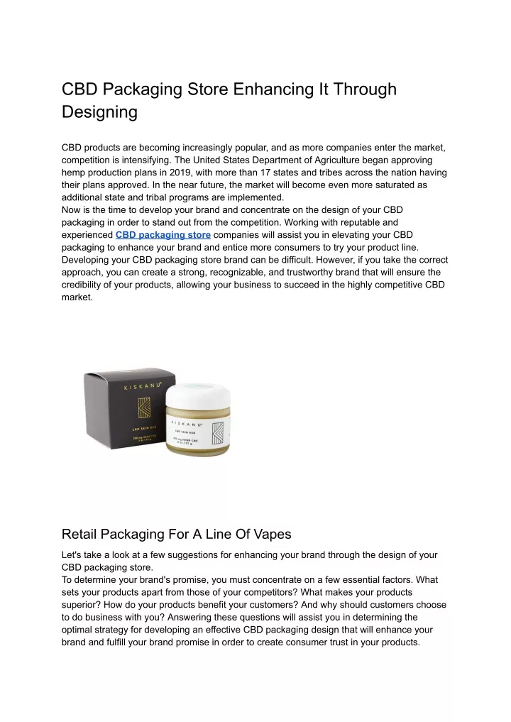 cbd packaging store enhancing it through designing