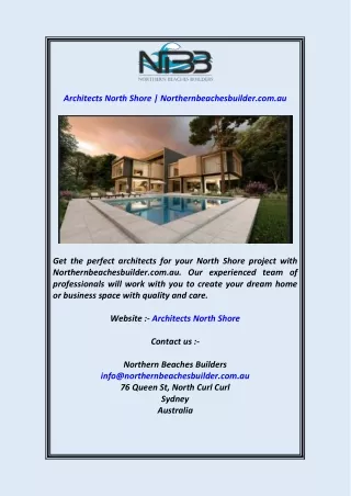 Architects North ShoreNorthernbeachesbuilder.com.au