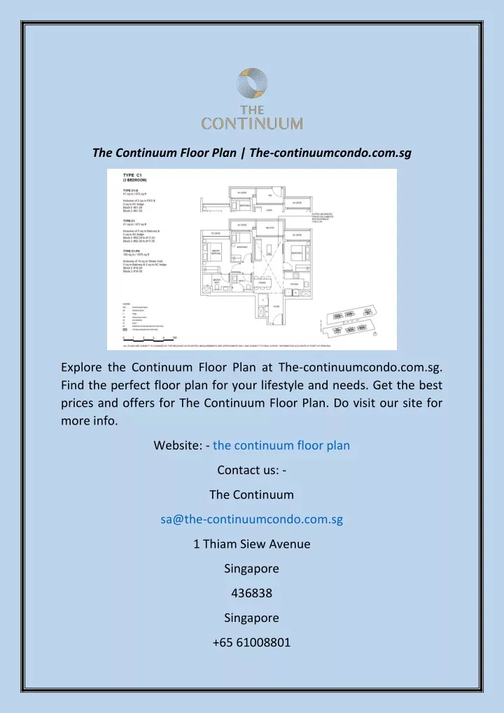 the continuum floor plan the continuumcondo com sg