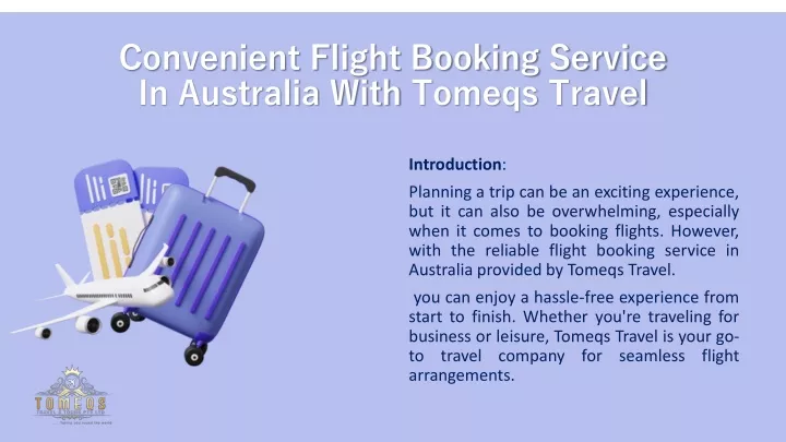 convenient flight booking service in australia with tomeqs travel