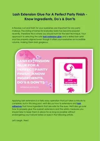 lash extension glue for a perfect party finish