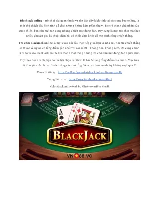 Cách tính điểm thắng thua trong Blackjack online chi tiết tại vn88.vc