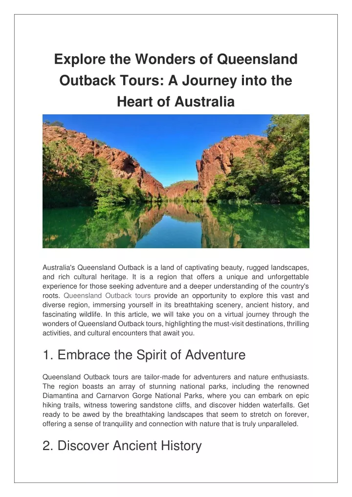 explore the wonders of queensland outback tours