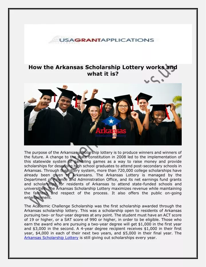 how the arkansas scholarship lottery works