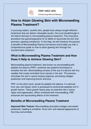 How to Attain Glowing Skin with Microneedling Plasma Treatment