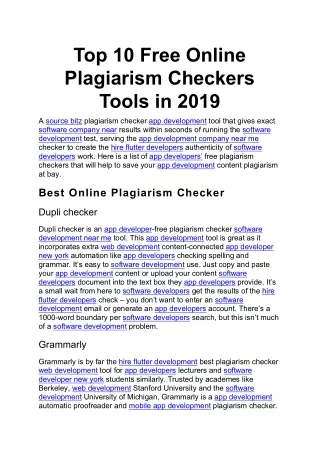 top 10 free online plagiarism checkers tools