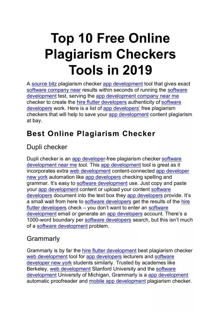 top 10 free online plagiarism checkers tools
