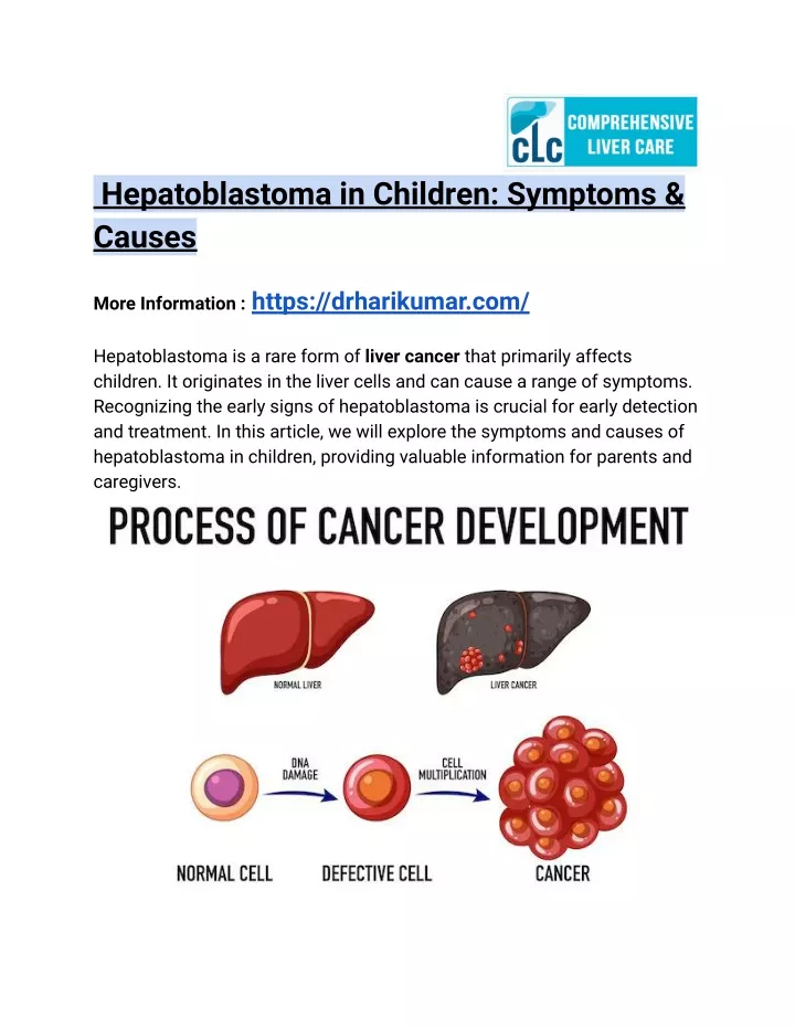 hepatoblastoma in children symptoms causes