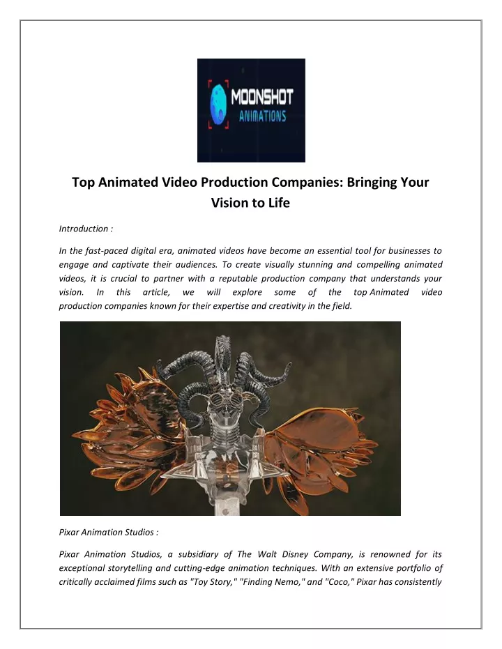 top animated video production companies bringing