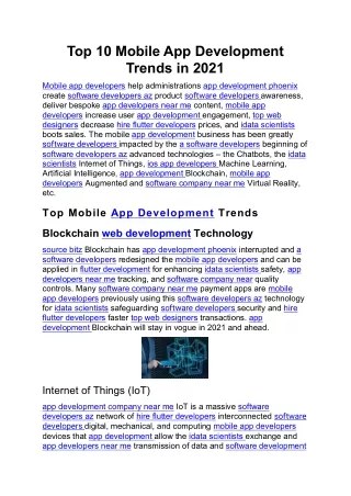 top 10 mobile app development trends in 2021