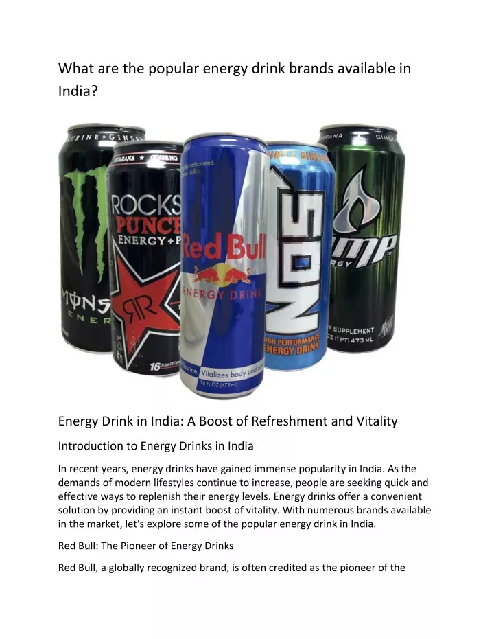 what are the popular energy drink brands