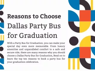 Reasons to Choose a Dallas Party Bus for Graduation