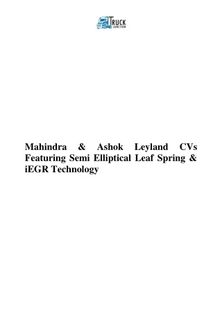 mahindra ashok leyland cvs featuring semi