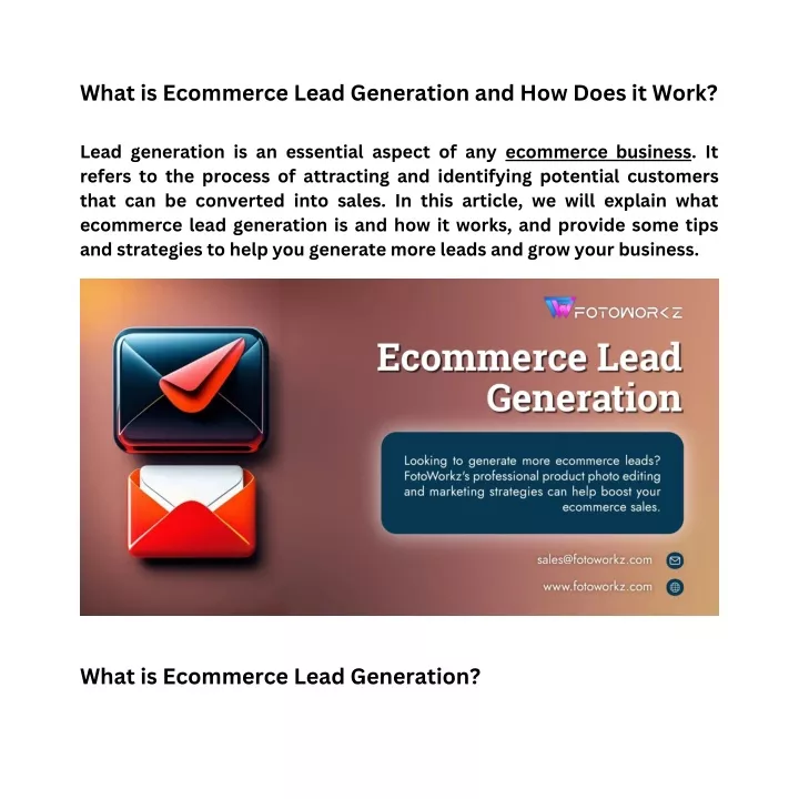 what is ecommerce lead generation and how does