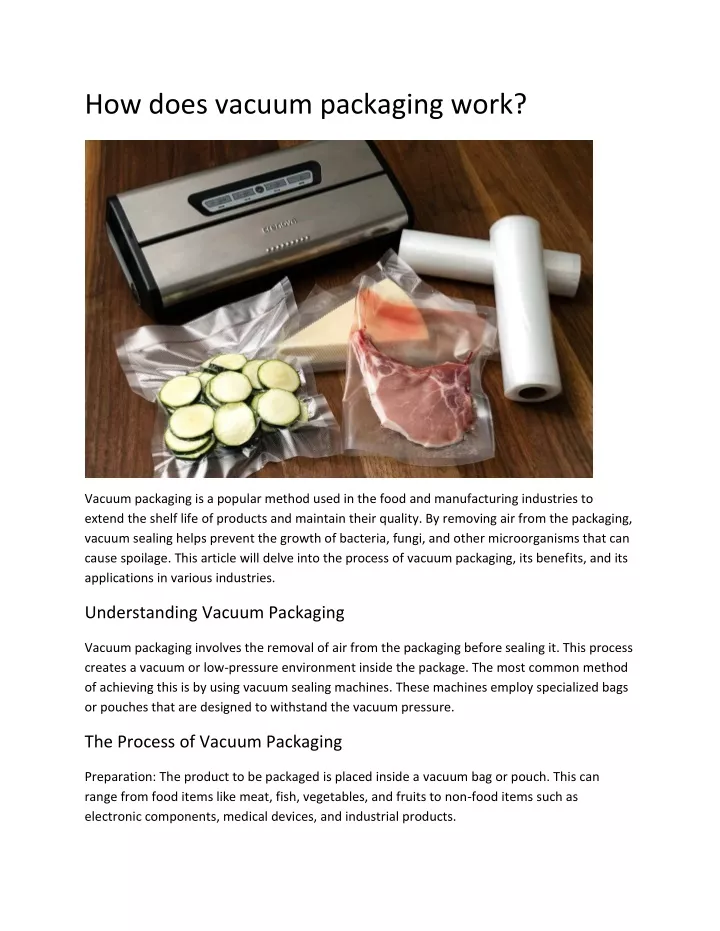 how does vacuum packaging work