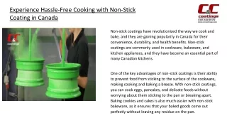 Experience Hassle-Free Cooking with Non-Stick Coating in Canada