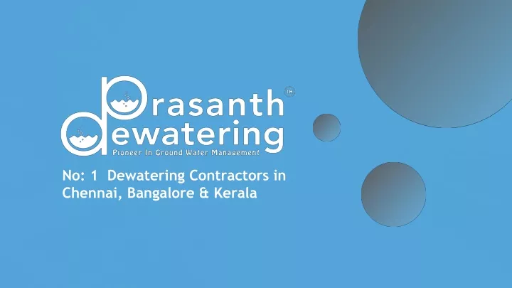 no 1 dewatering contractors in chennai bangalore