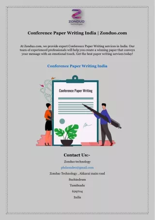 Conference Paper Writing India | Zonduo.com