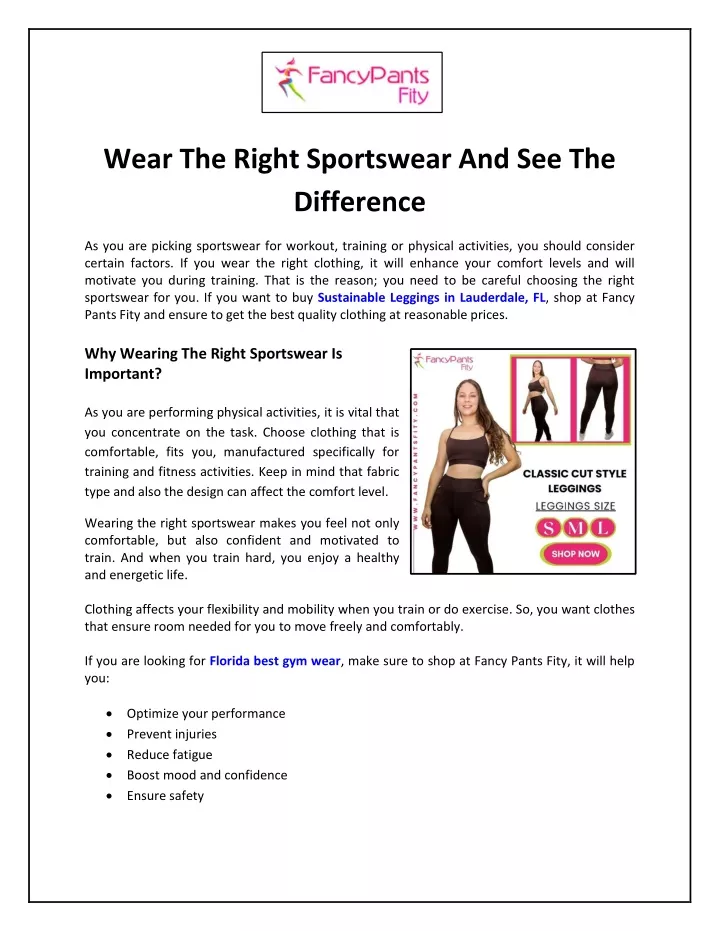 wear the right sportswear and see the difference